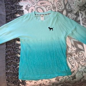 PINK Teal ombré crewneck